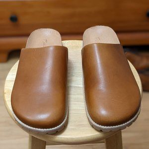 Madewell The Layne Clog Mule Leather Brown NB365 Flats Shoes Slides 11 New